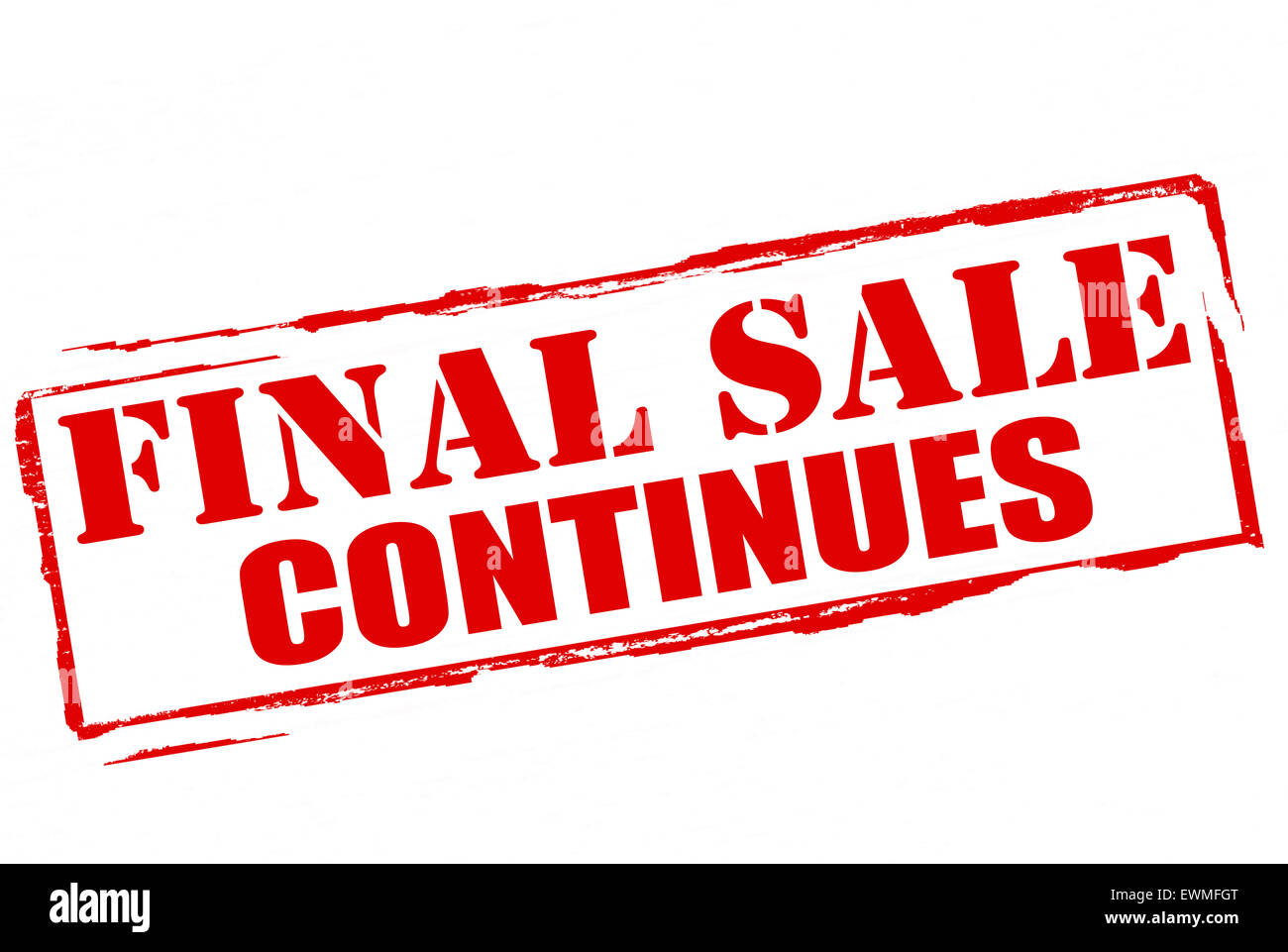 Stamp with text final sale continues inside, illustration Stock Photo