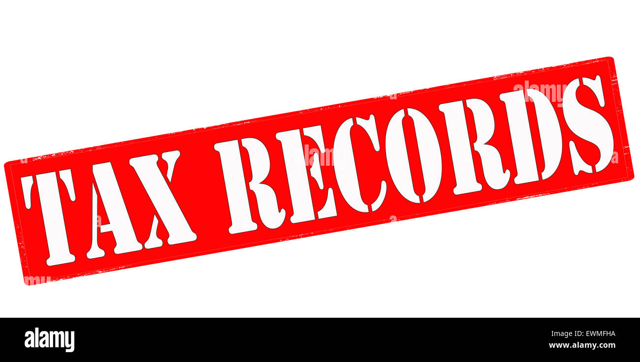Stamp with text tax records inside, illustration Stock Photo Alamy