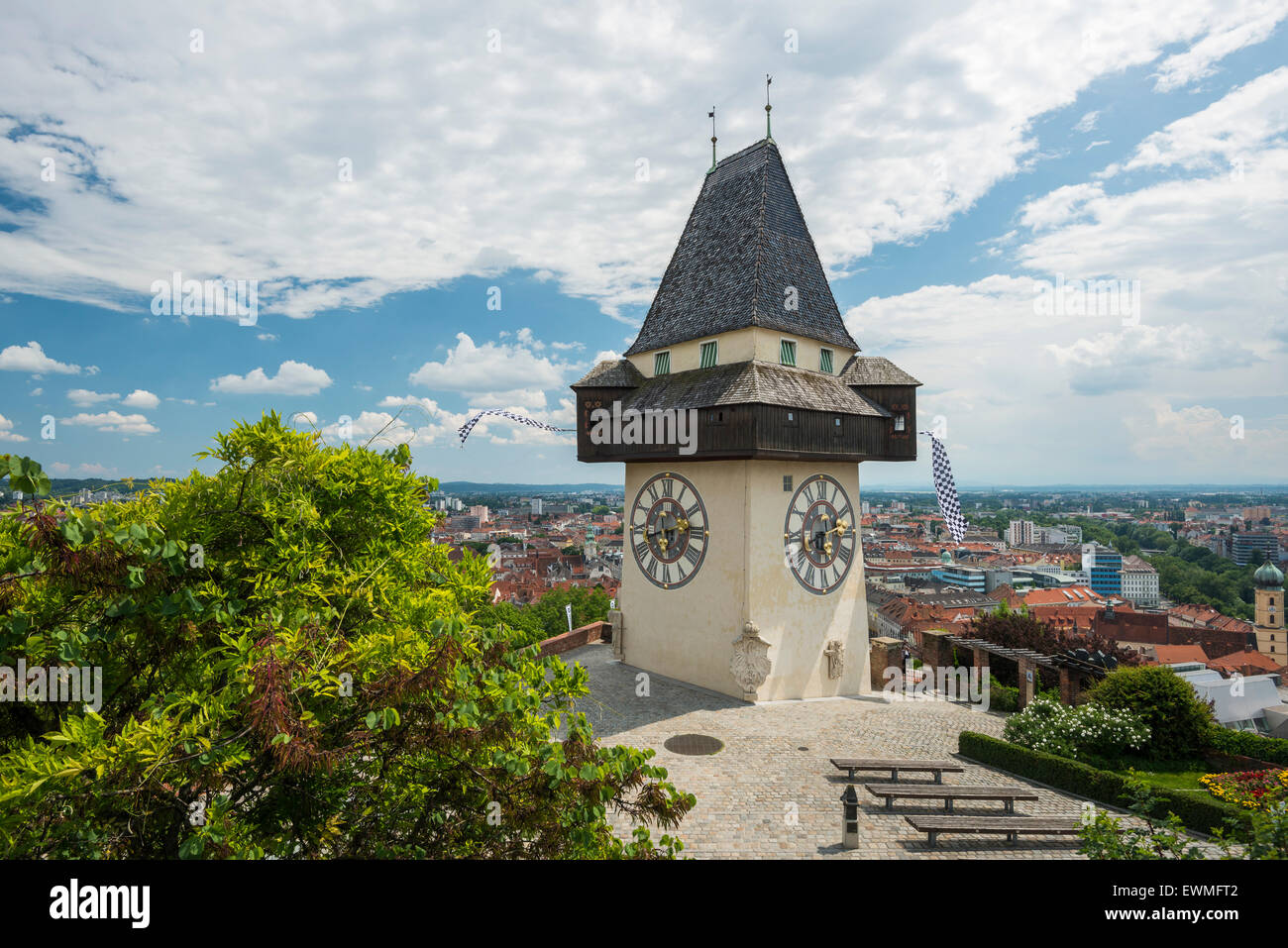 Clock tower, Graz, Styria, Austria Stock Photo Alamy