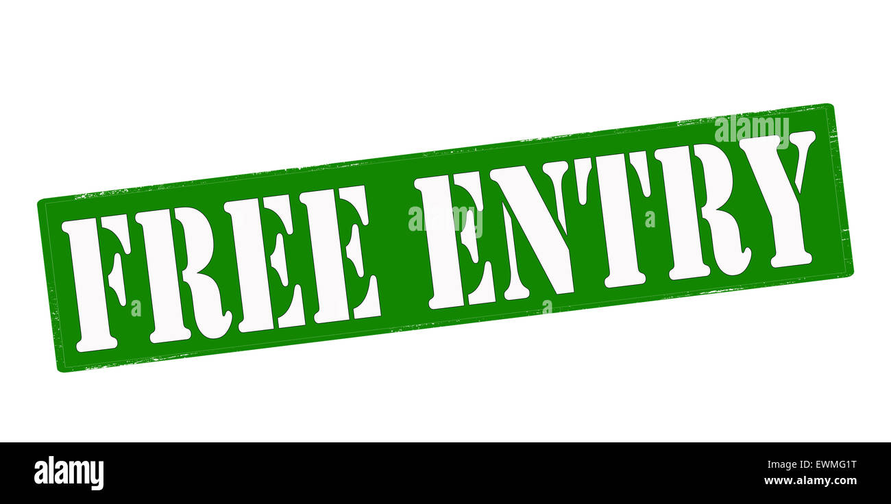 Stamp with text free entry inside, illustration Stock Photo