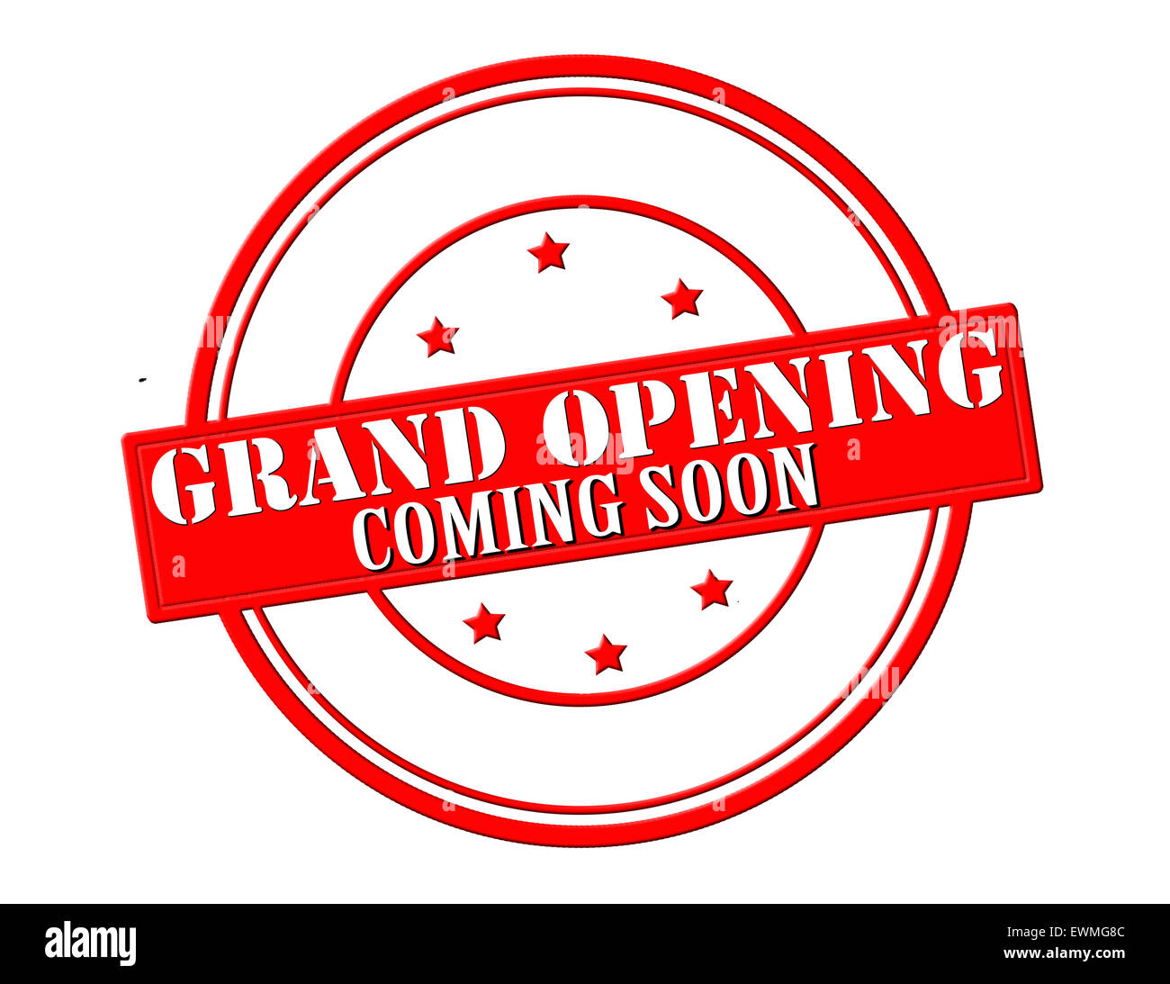 Stamp with text opening soon inside Cut Out Stock Images & Pictures - Alamy