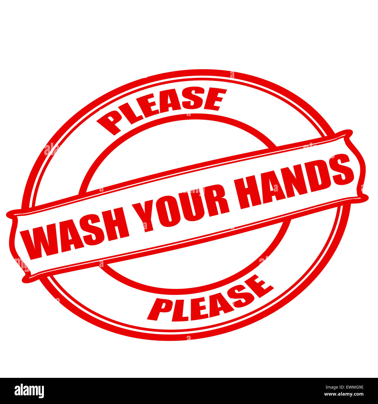 Stamp with text please wash your hands inside, illustration Stock Photo ...