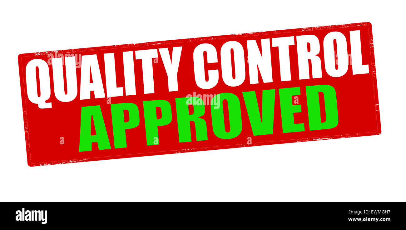 Stamp with text quality control approved inside, illustration Stock