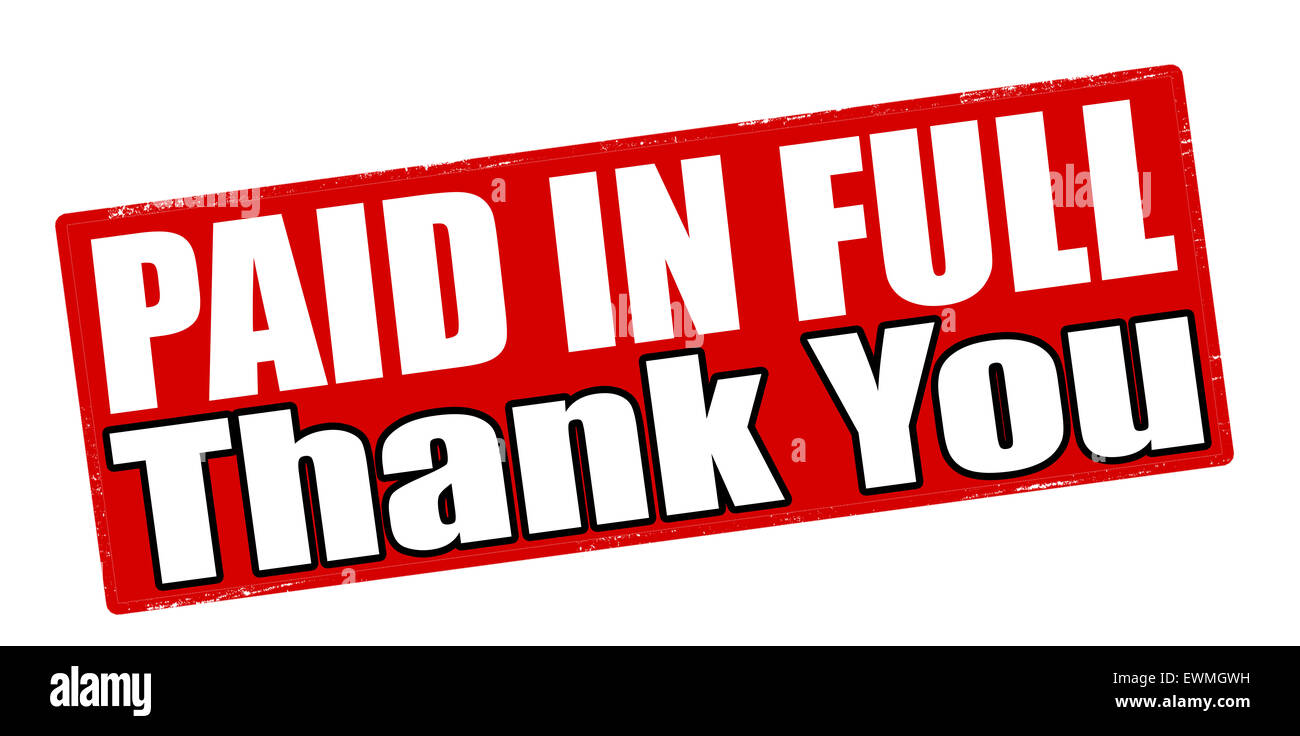 Paid In Full Stamp Thank You