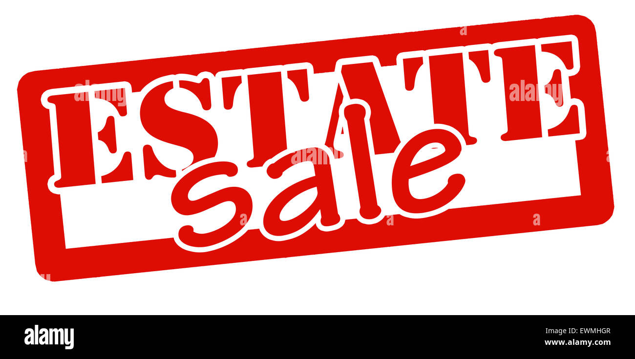 Stamp with text estate sale inside, illustration Stock Photo Alamy