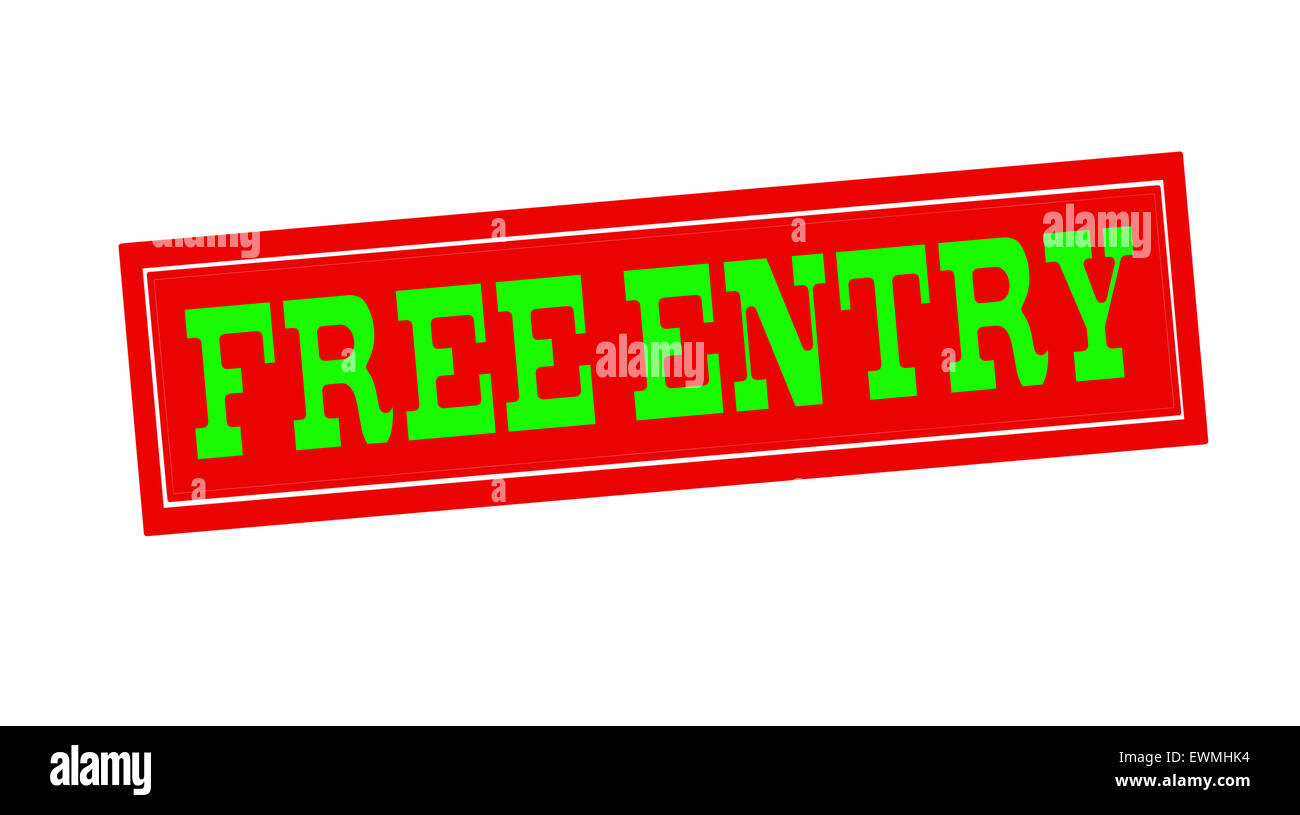 Stamp with text free entry inside, illustration Stock Photo