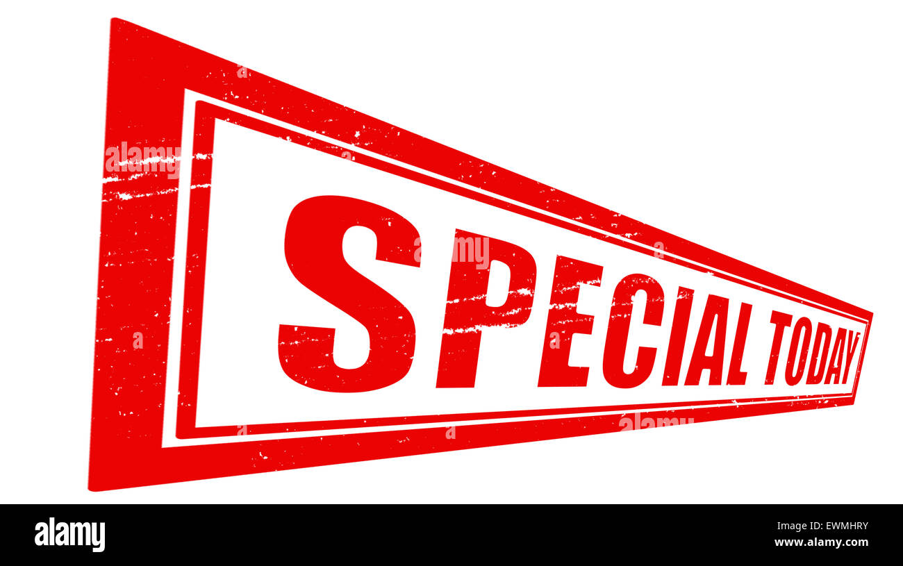Stamp with text special today inside, illustration Stock Photo - Alamy