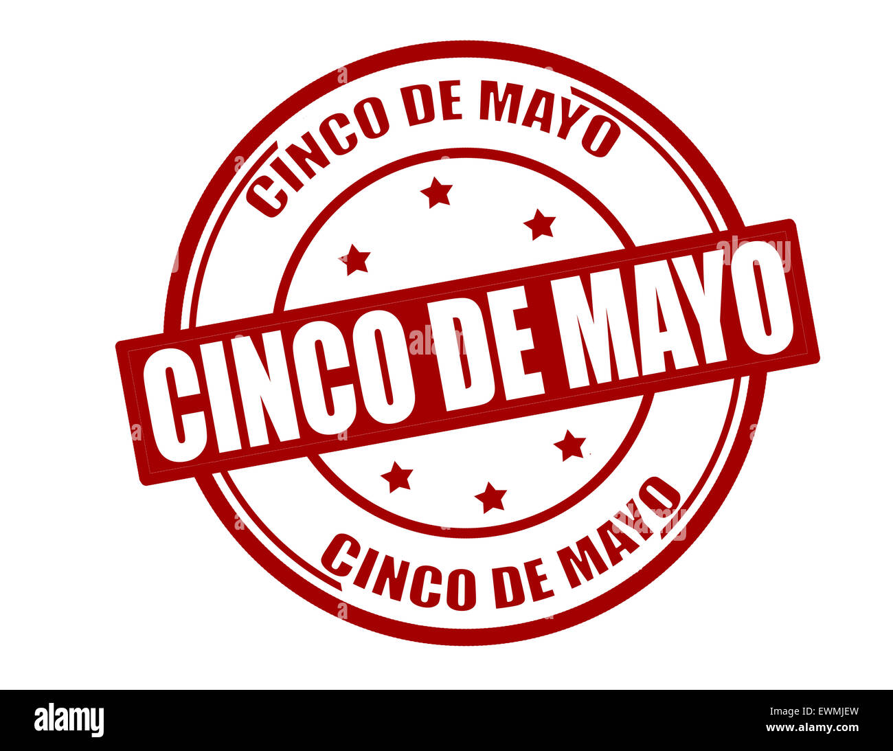 Stamp With Text Five Of May In Spanish Language Inside Illustration