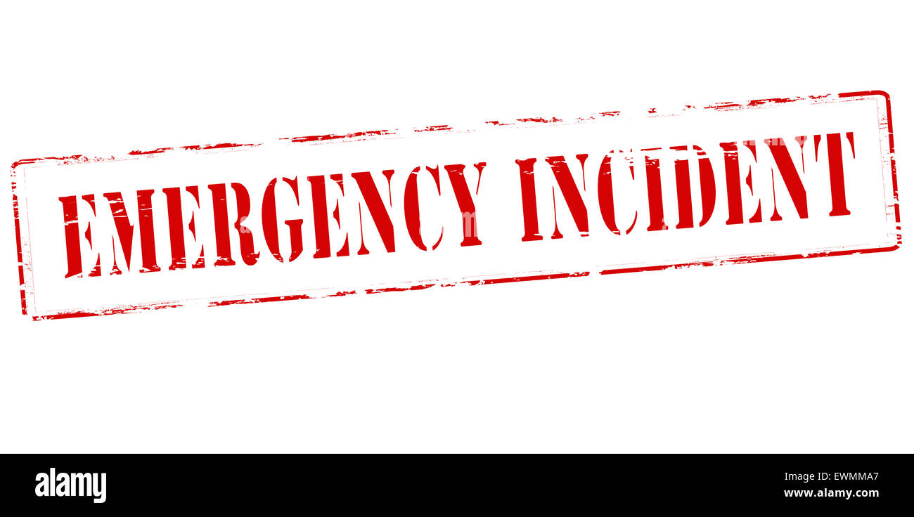 Rubber stamp with text emergency incident inside, illustration Stock Photo