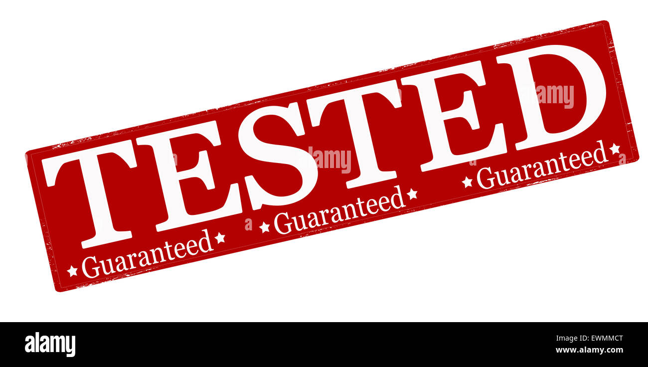Rubber stamp with word tested inside, illustration Stock Photo - Alamy