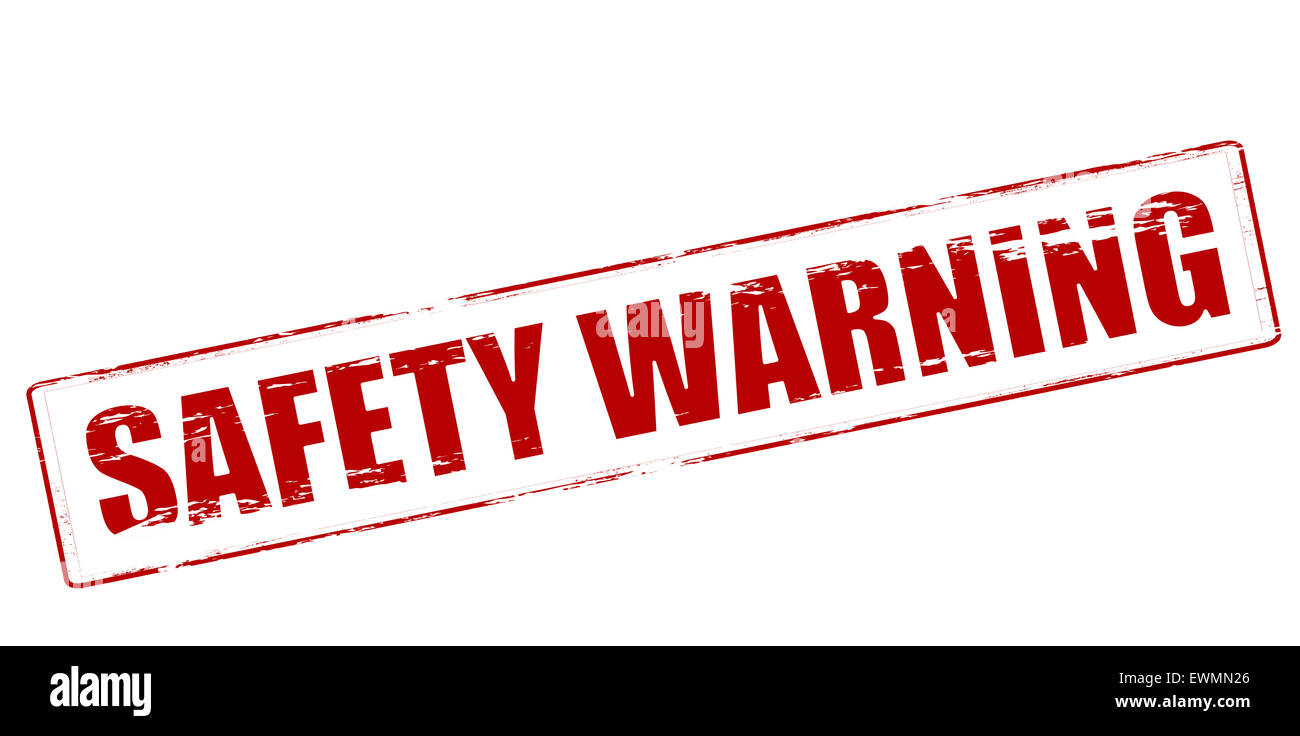 Rubber stamp with text safety warning inside, illustration Stock Photo