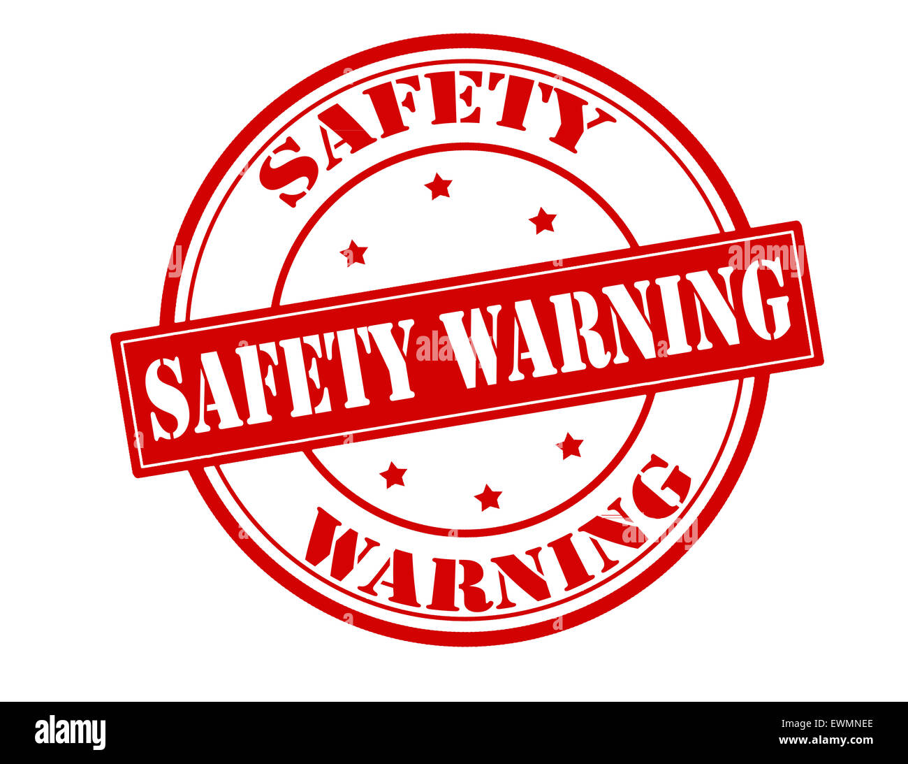 Rubber stamp with text safety warning inside, illustration Stock Photo