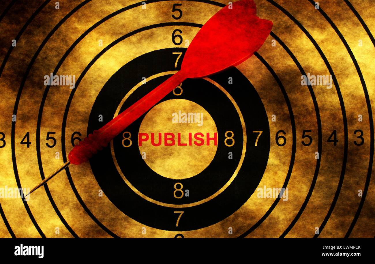 Publish target on grunge background concept Stock Photo - Alamy