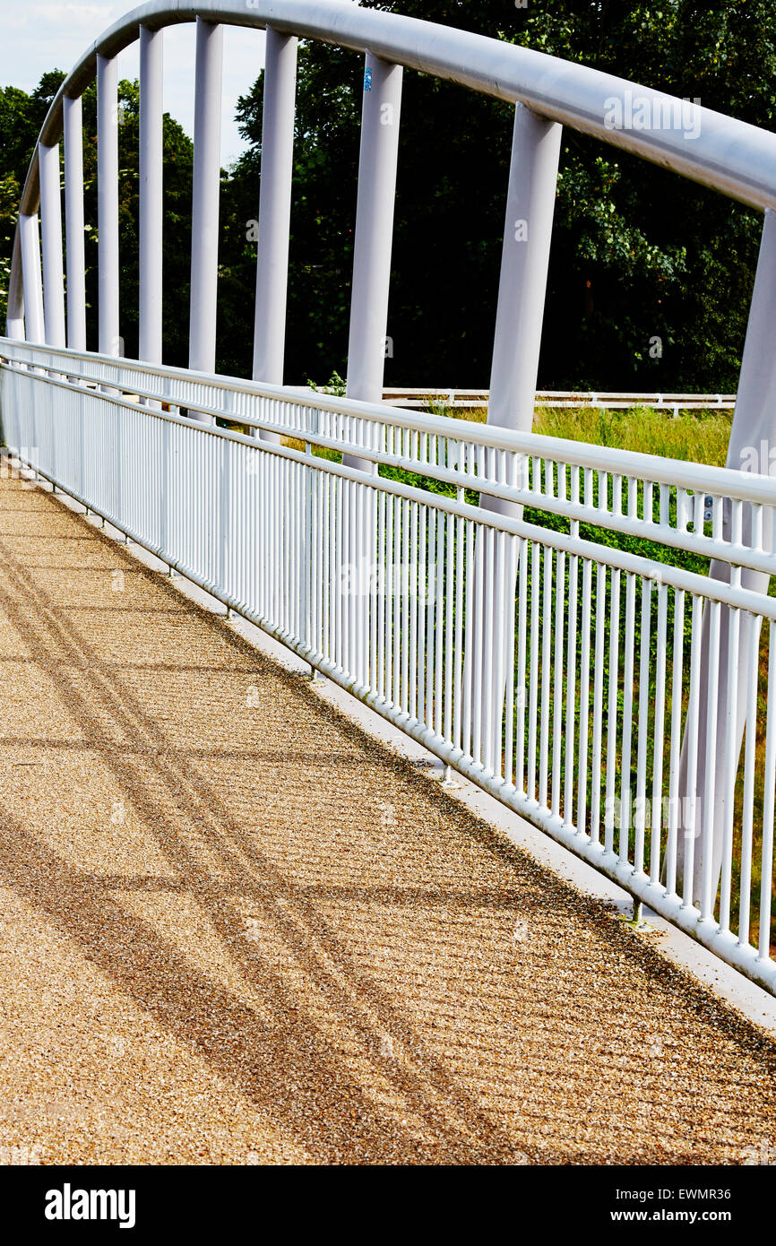 Pedestrian bridge at Sconce and Devon Park, Newark-on-Trent, Nottinghamshire, England, UK. Stock Photo