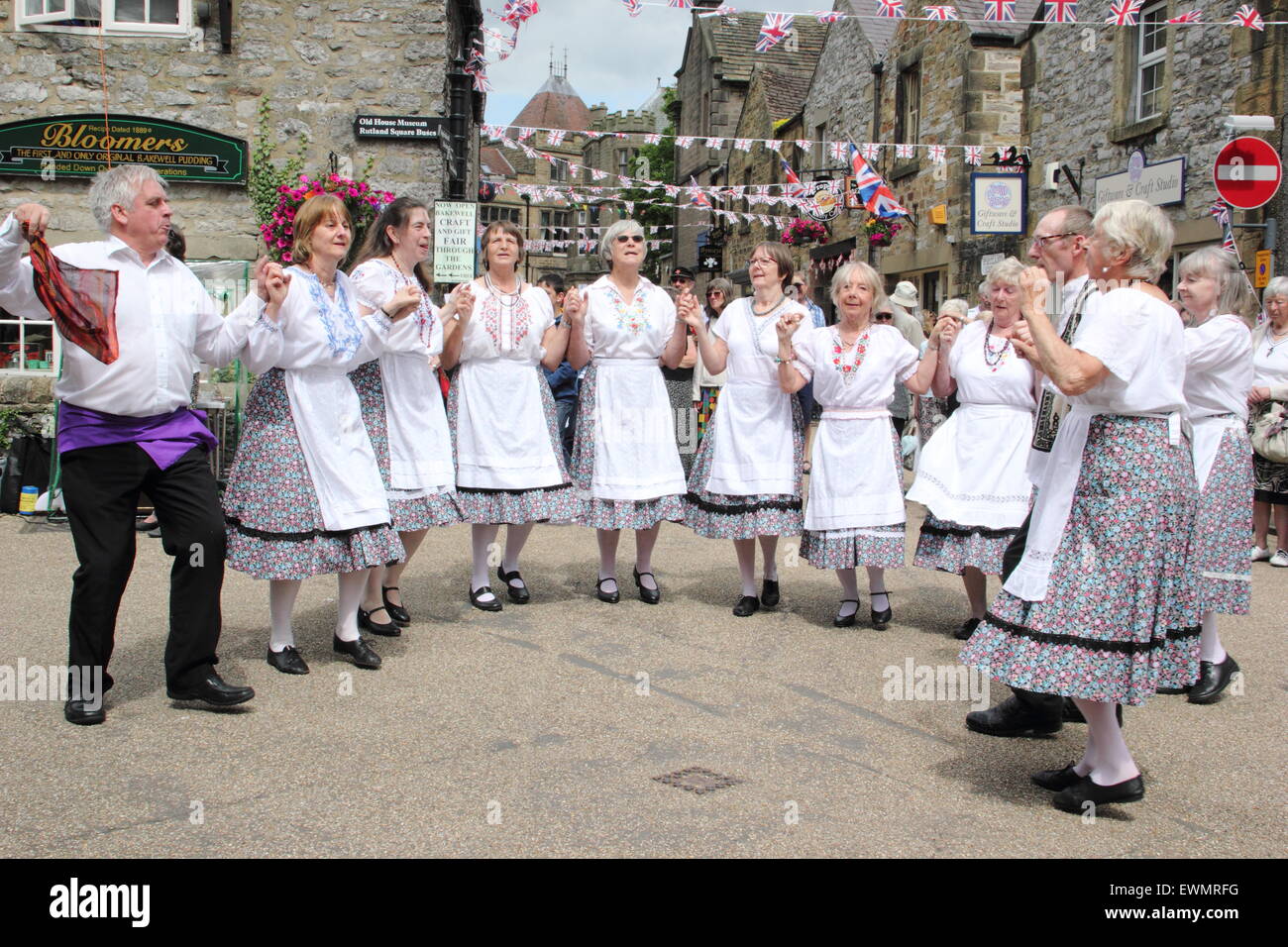 Horo Sheffield perform Balkan dances at Bakewell International Day of Dance, Peak District, Derbyshire UK Stock Photo