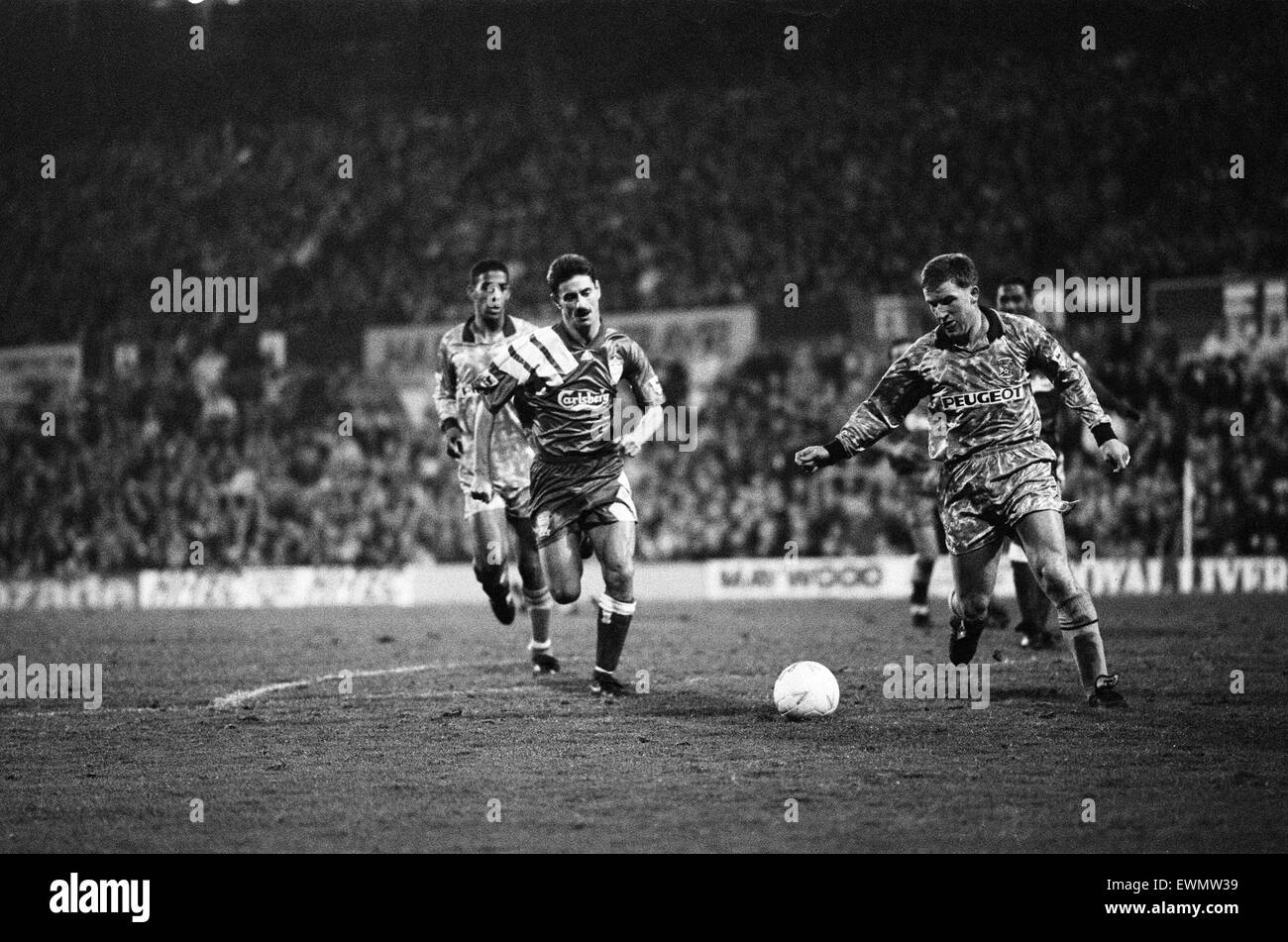 Coventry 5-1 Liverpool, Premier league match at Highfield Road, Saturday 19th December 1992. Ian Rush Stock Photo