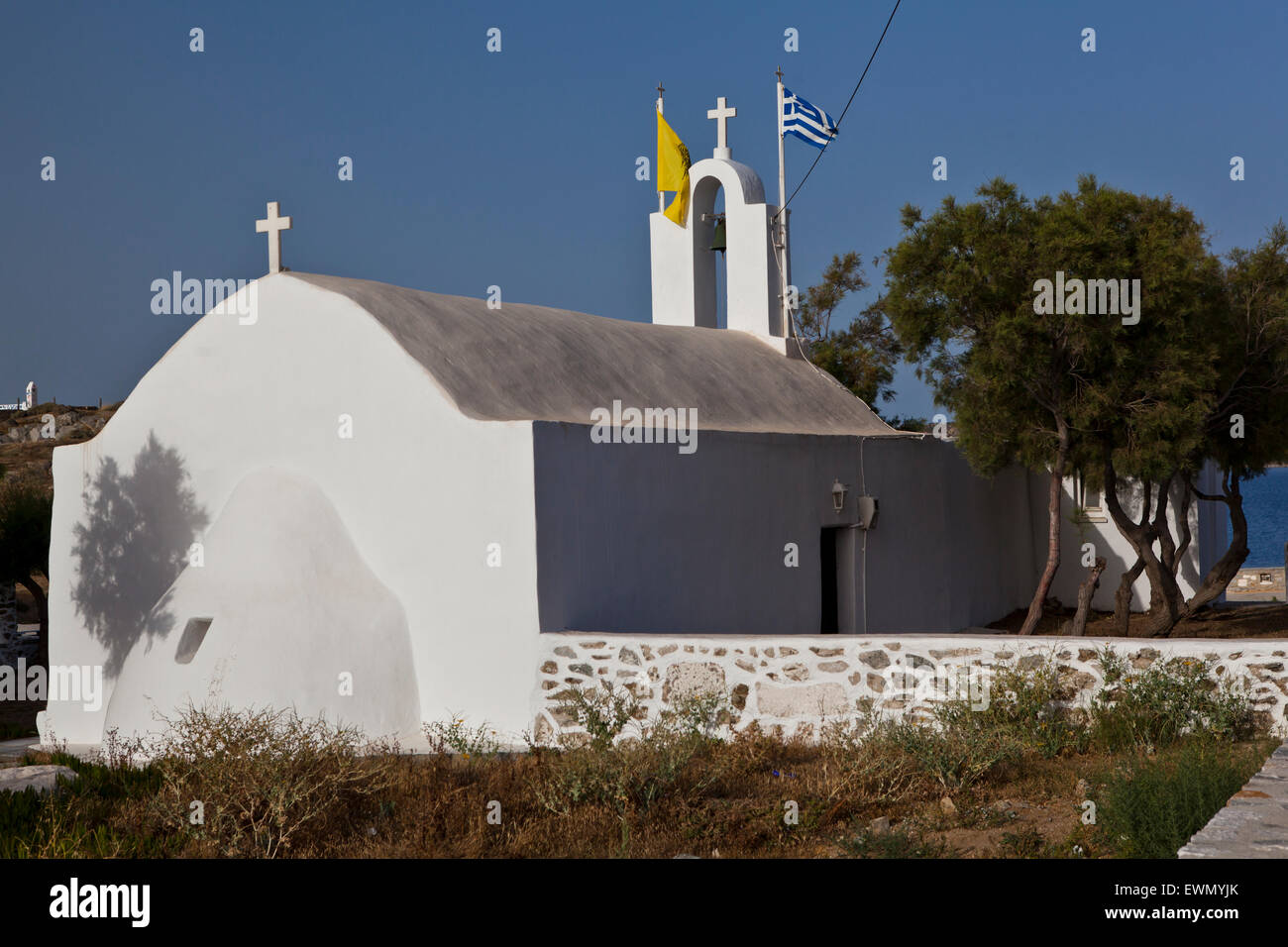 A Greek Church in Naxos in the Greek Islands Stock Photo