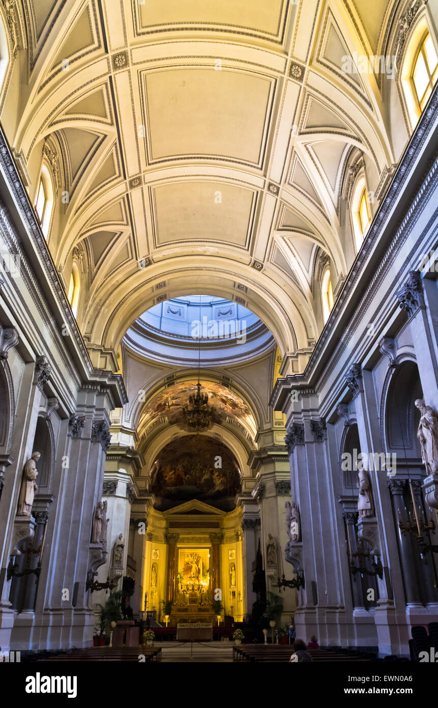 Dome and other architectural details inside Palermo cathedral at Sicily ...