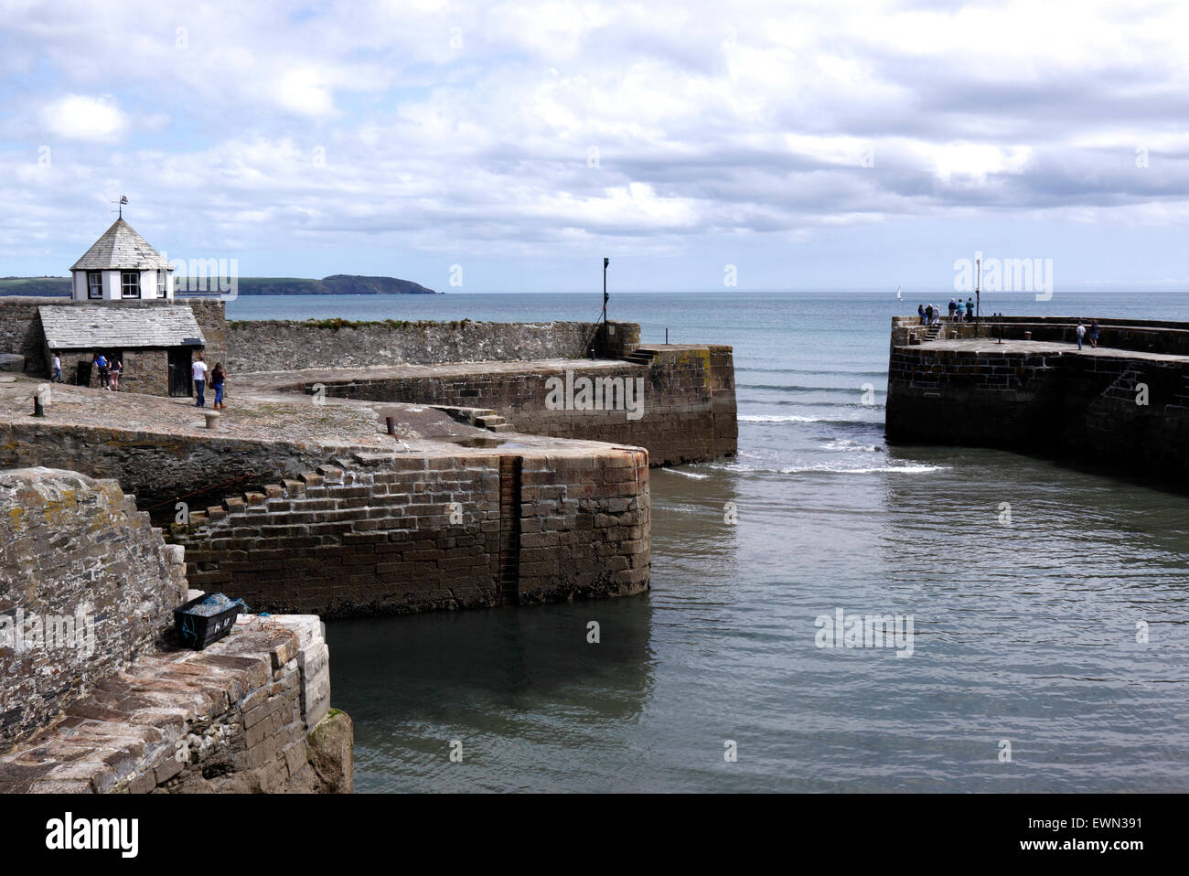 CHARLESTOWN HARBOUR ENTRANCE CORNWALL. UK Stock Photo Alamy