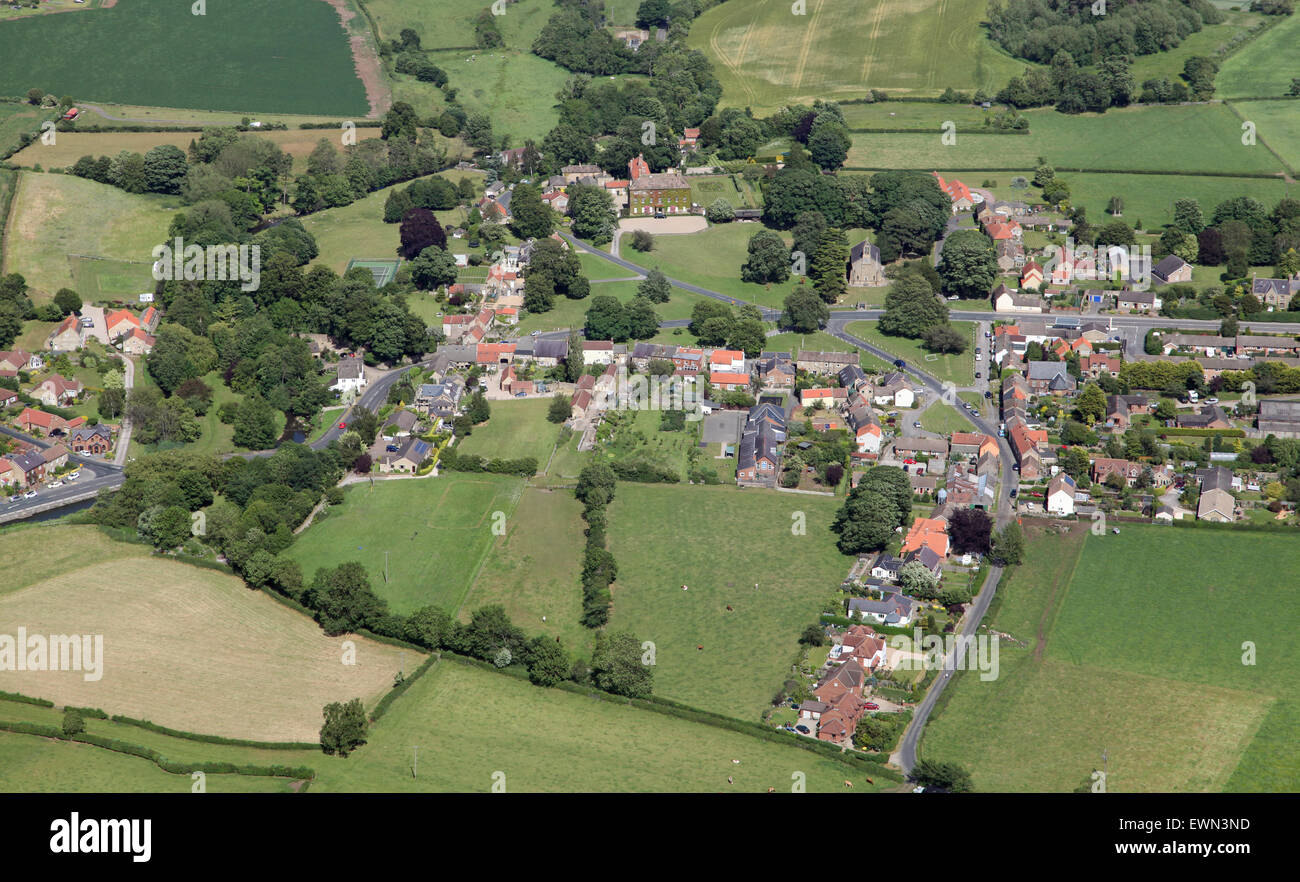 aerial view of the North Yorkshire village of Crakehall near Bedale, UK Stock Photo
