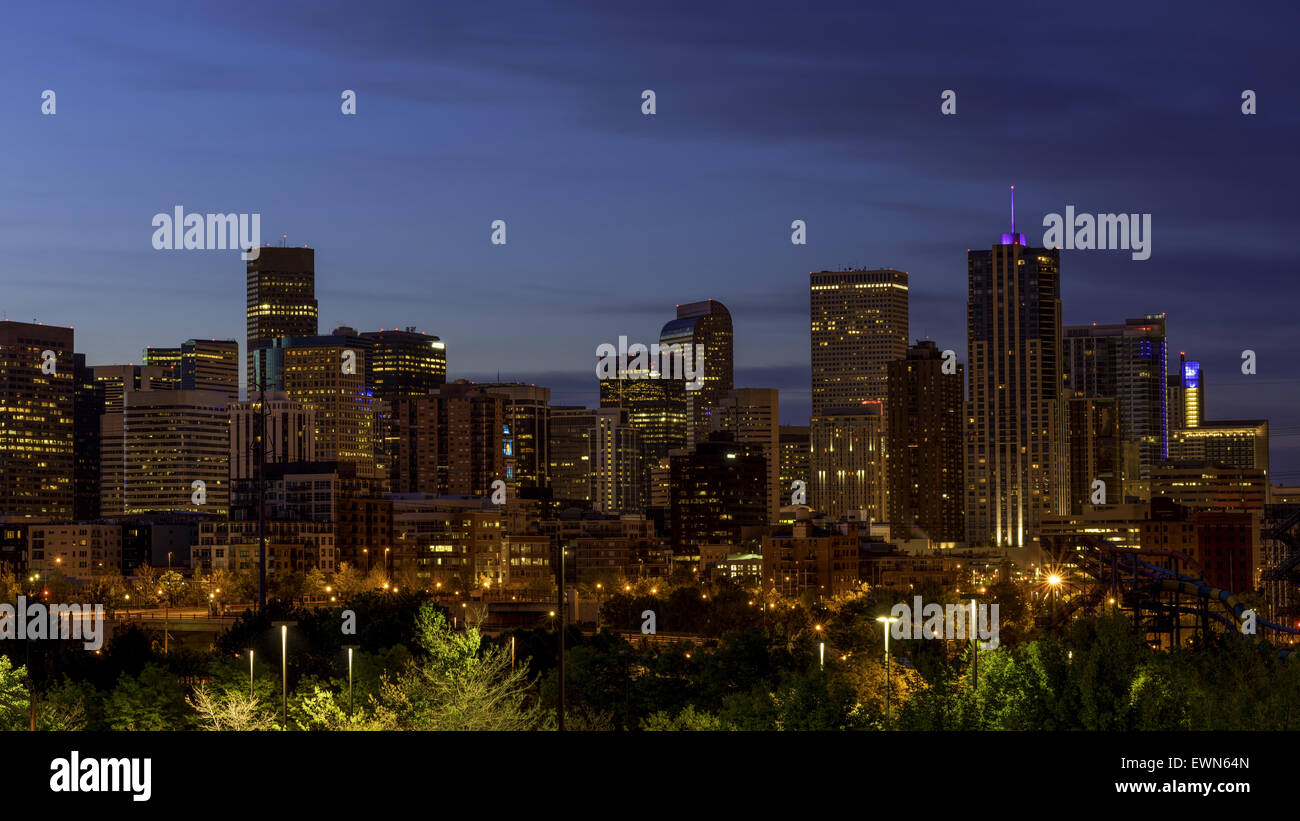Denver Colorado in the early morning Stock Photo Alamy