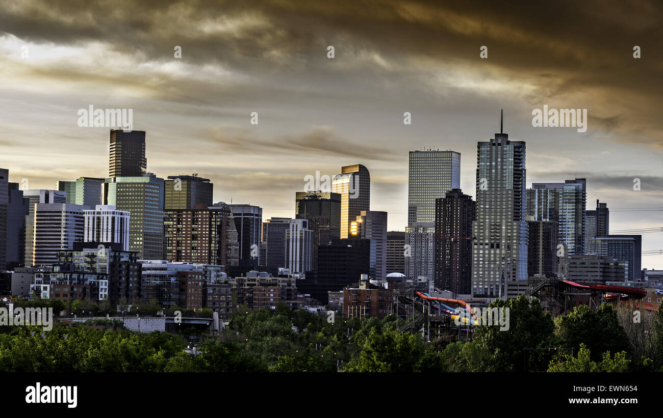 Dramatic sky over Denver Colorado Stock Photo