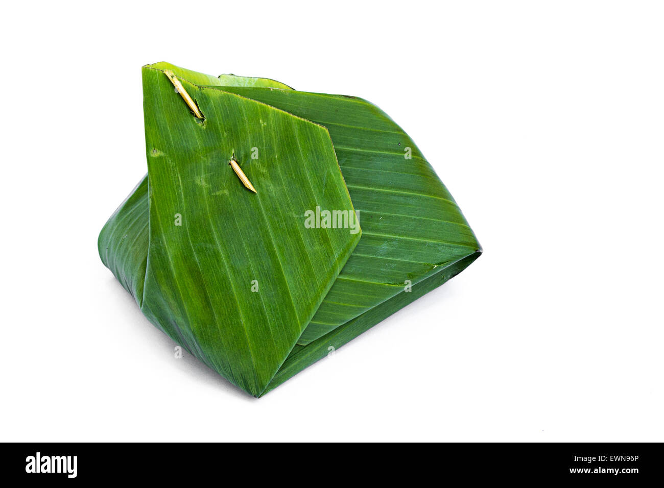 Banana Leave Packaging isolated white Stock Photo