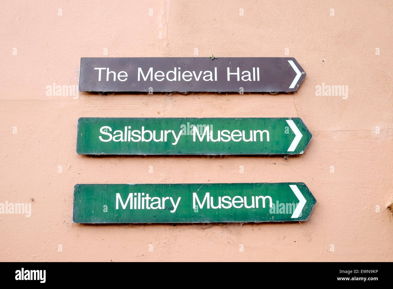 Direction signs pointing to places of local interest Stock Photo