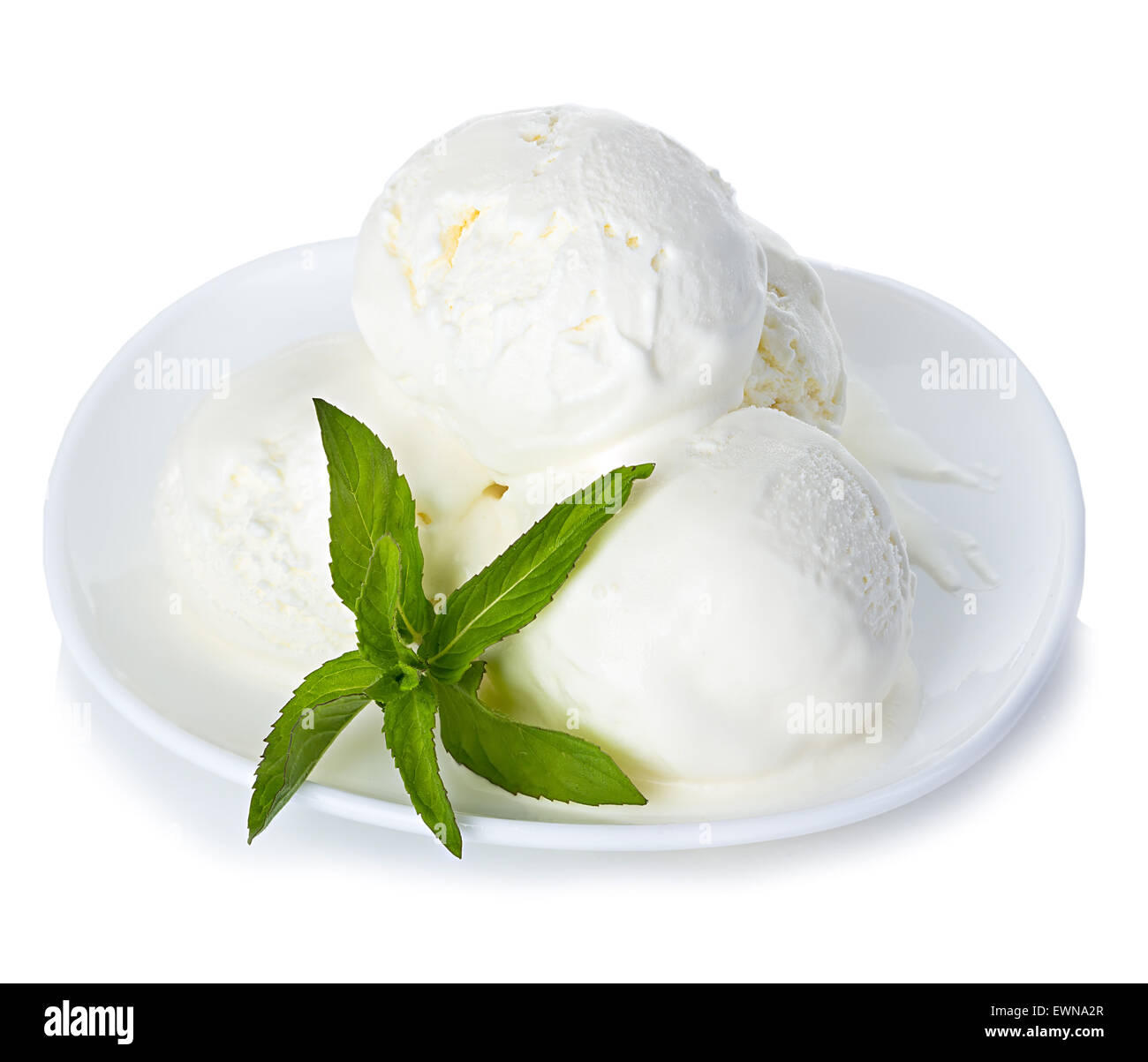 Ice cream with mint isolated Stock Photo