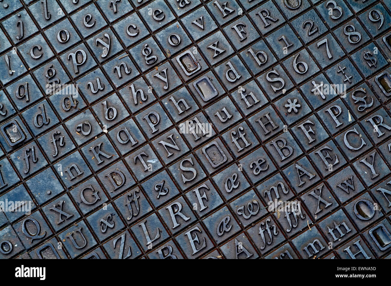 Cast iron letters and numbers flooring in norfolk england UK europe
