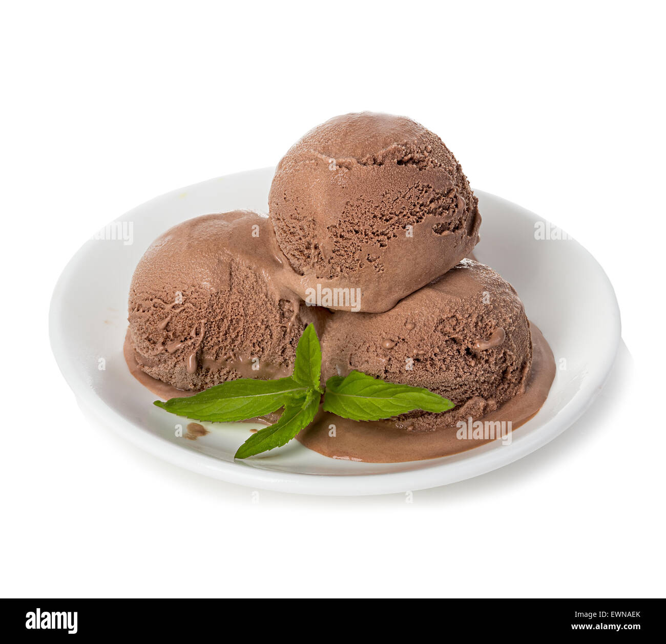 Chocolate ice cream isolated Stock Photo