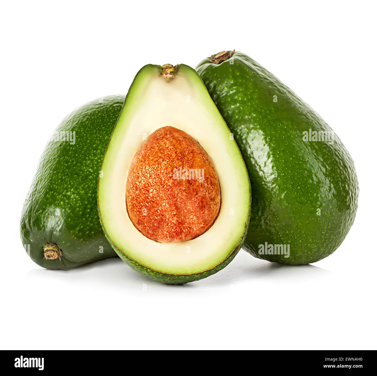 Fresh avocado isolated on white Stock Photo