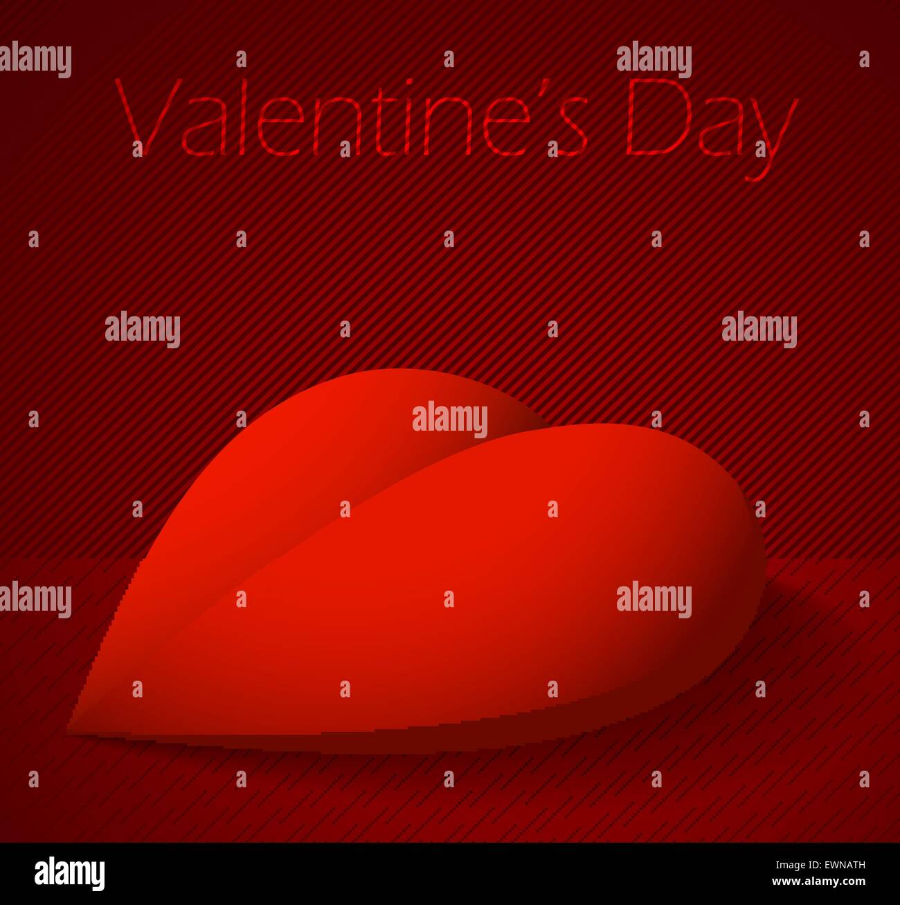 Valentines Day background with large red heart. Vector eps10 Stock ...