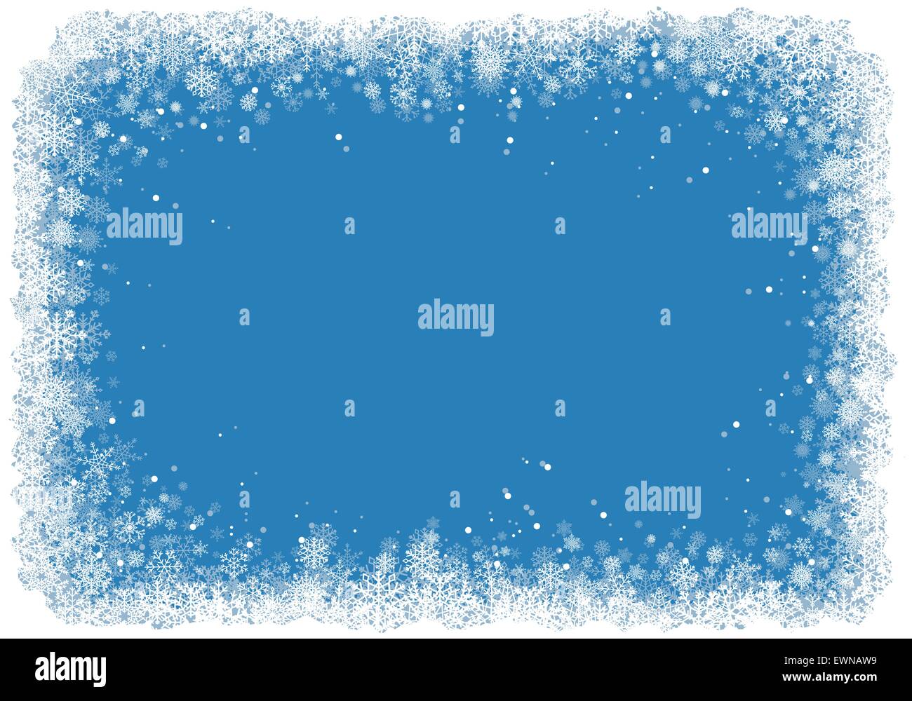 Christmas frame with snowflakes over blue background. Vector eps10 ...
