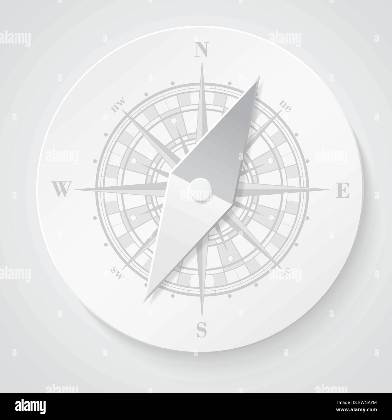 Paper compass (windroses) . Vector illustration. Stock Vector