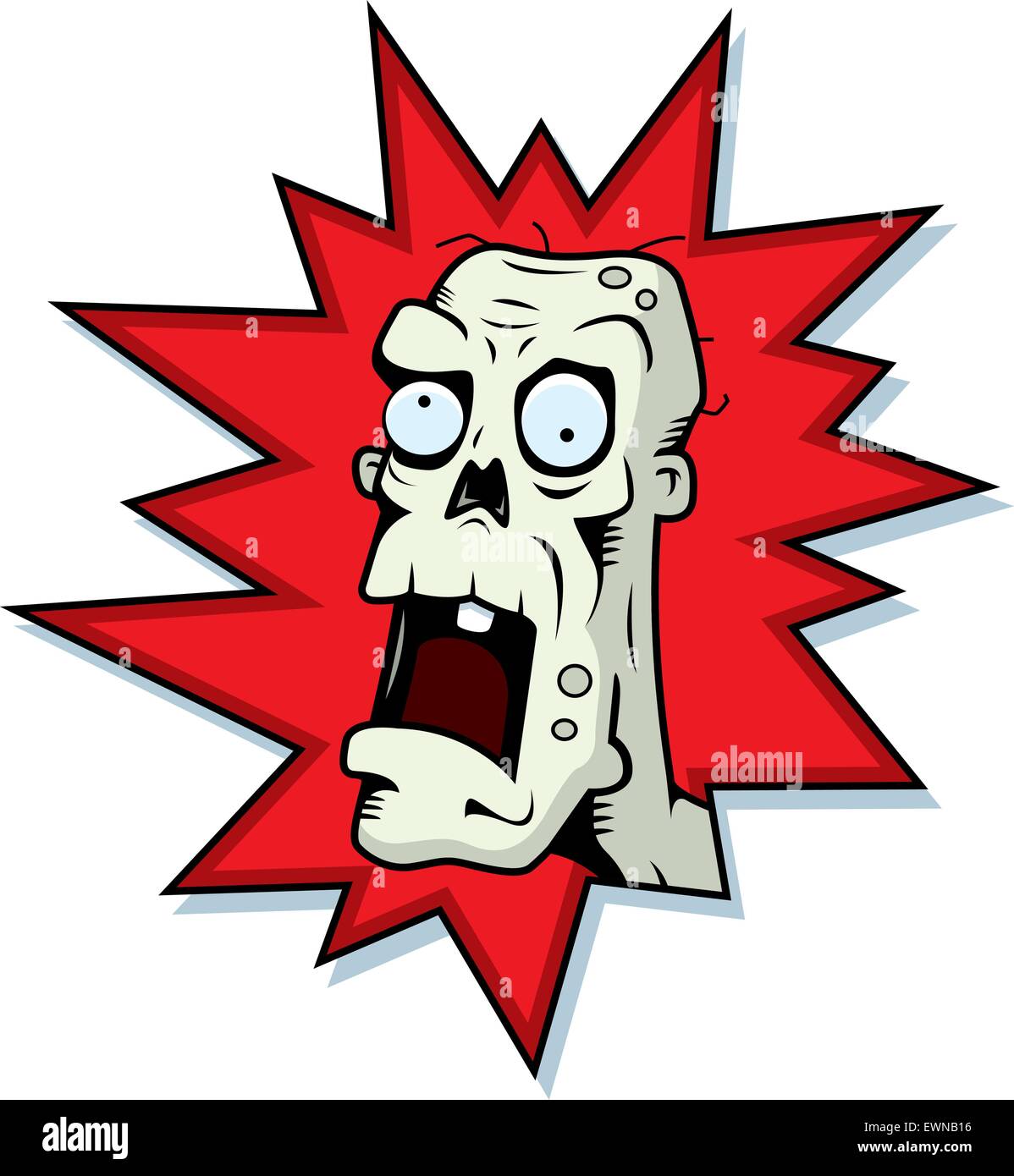 A cartoon zombie head in a red burst Stock Vector Image & Art Alamy