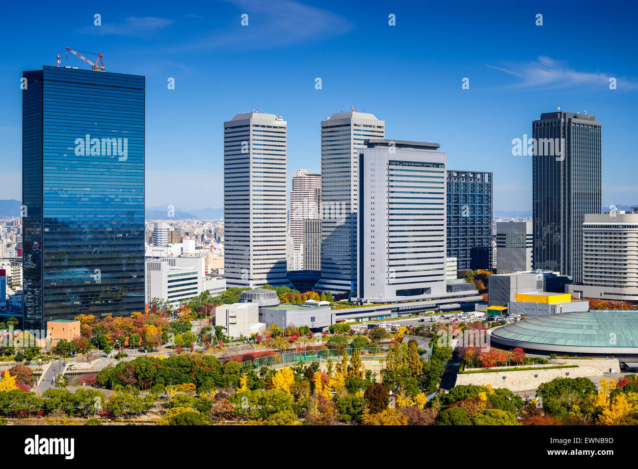 Osaka, Japan cityscape at Osaka Business Park in the autumn. Stock Photo