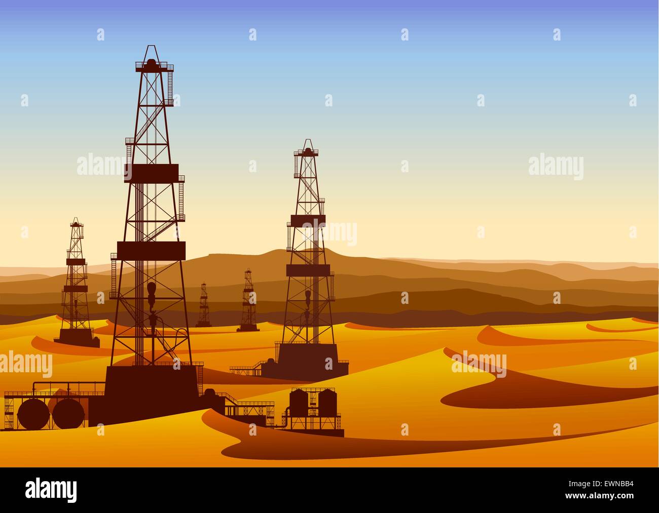 Нефтяная вышка в пустыне