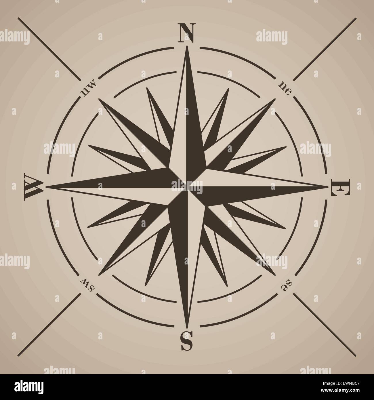 Compass rose. Vector illustration. Stock Vector