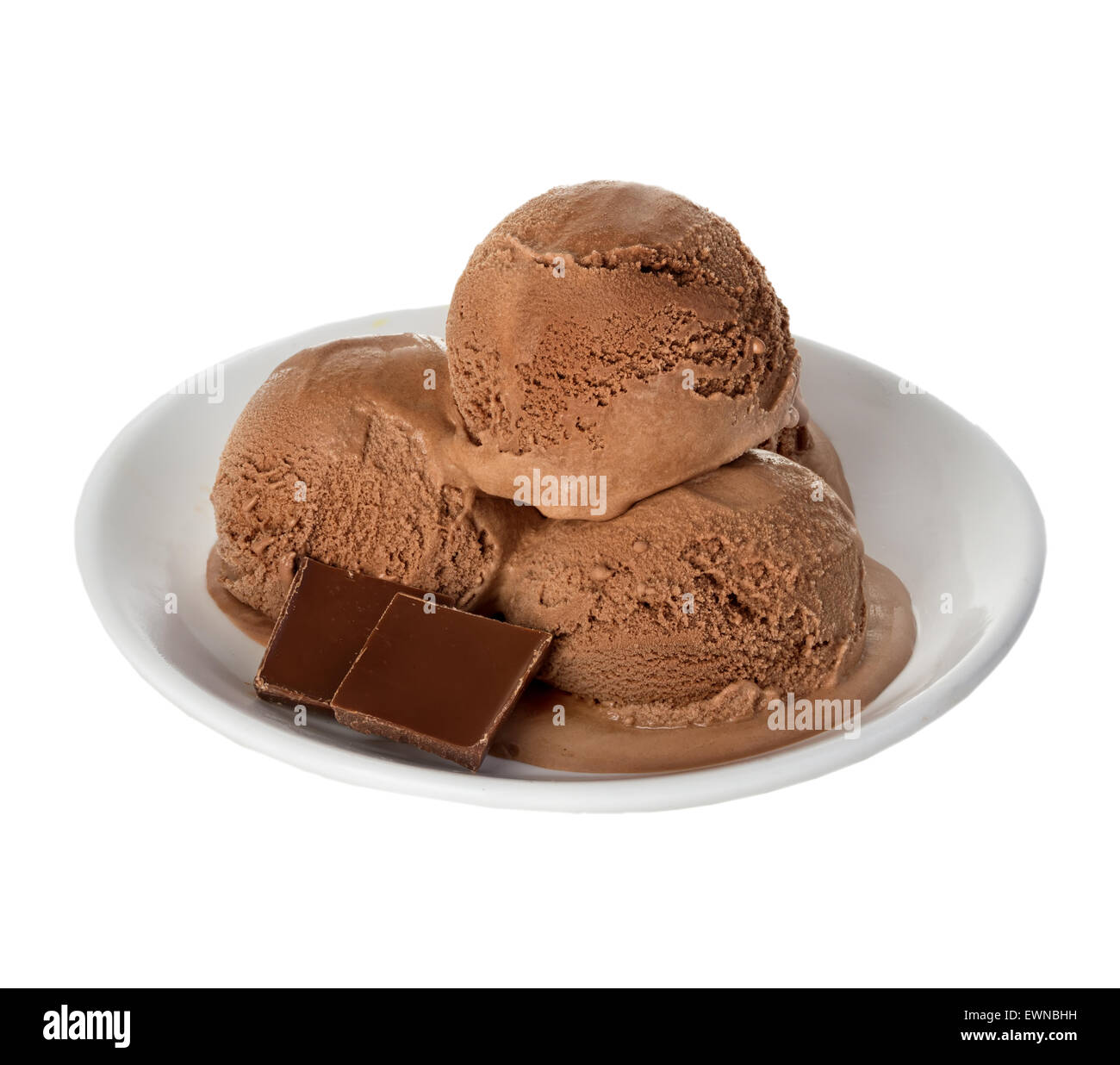 Chocolate ice cream scoop on white, clipping path Stock Photo - Alamy