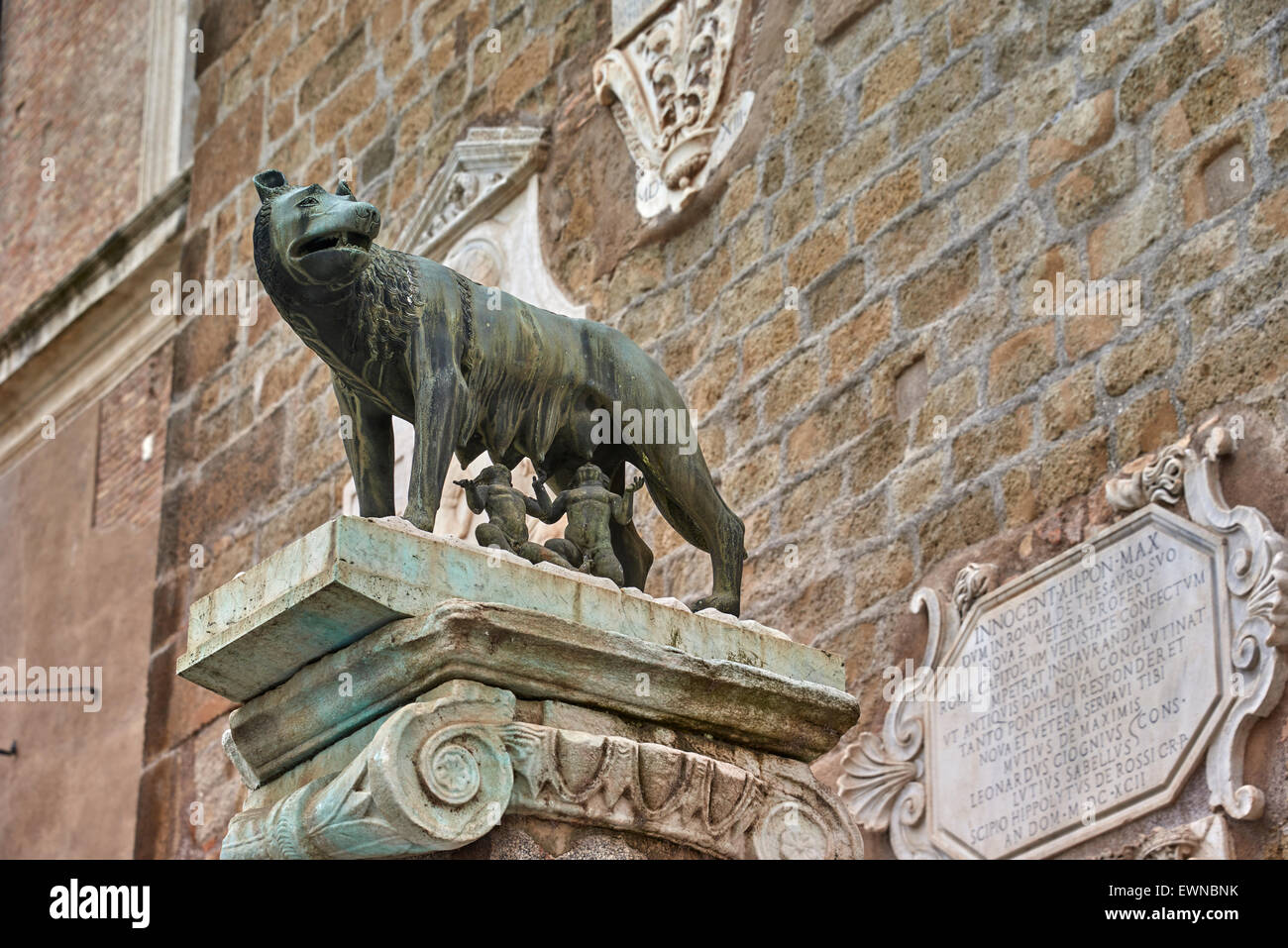 The Capitoline Hill, between the Forum and the Campus Martius, is one of the Seven Hills of Rome Stock Photo