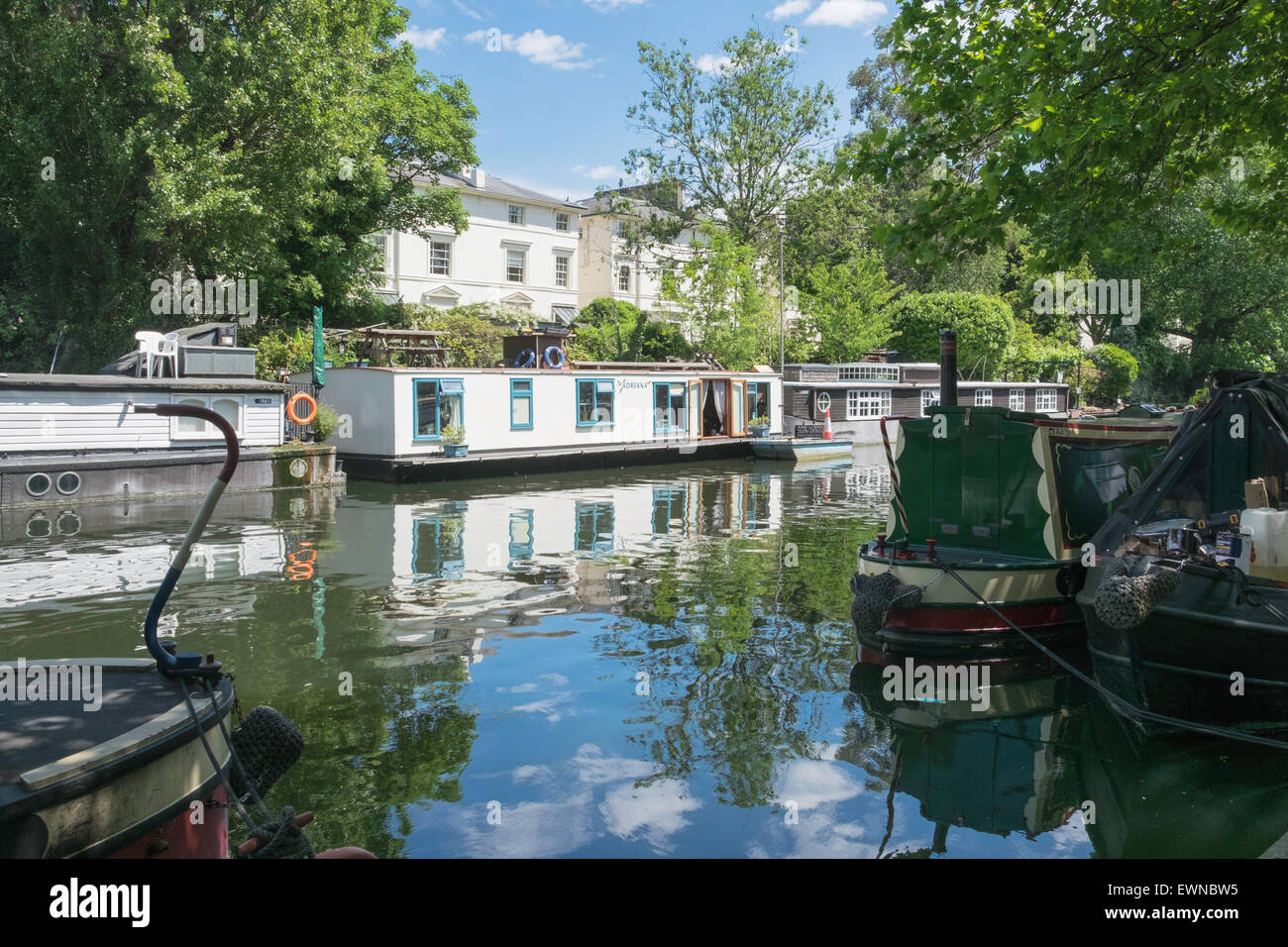 Canal houseboats Little Venice Maida Vale London England UK Stock Photo