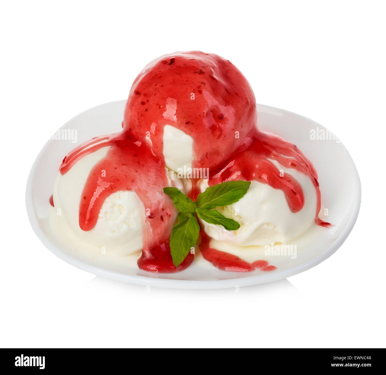 Ice cream with topping isolated Stock Photo - Alamy