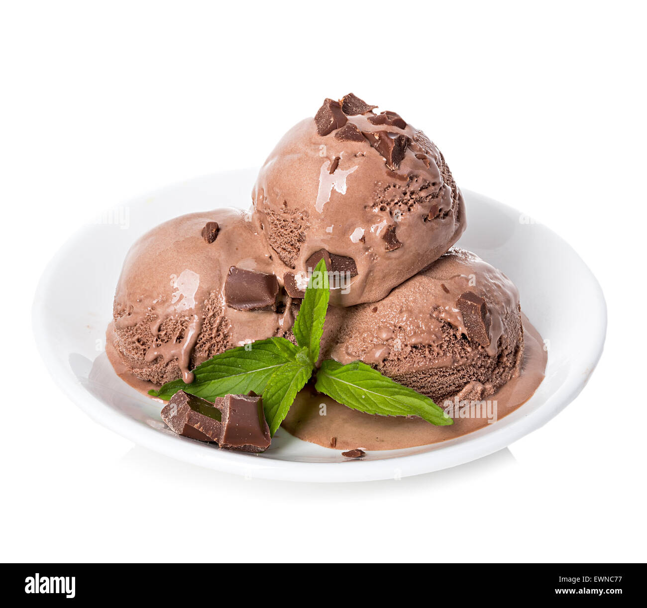 Chocolate ice cream isolated Stock Photo