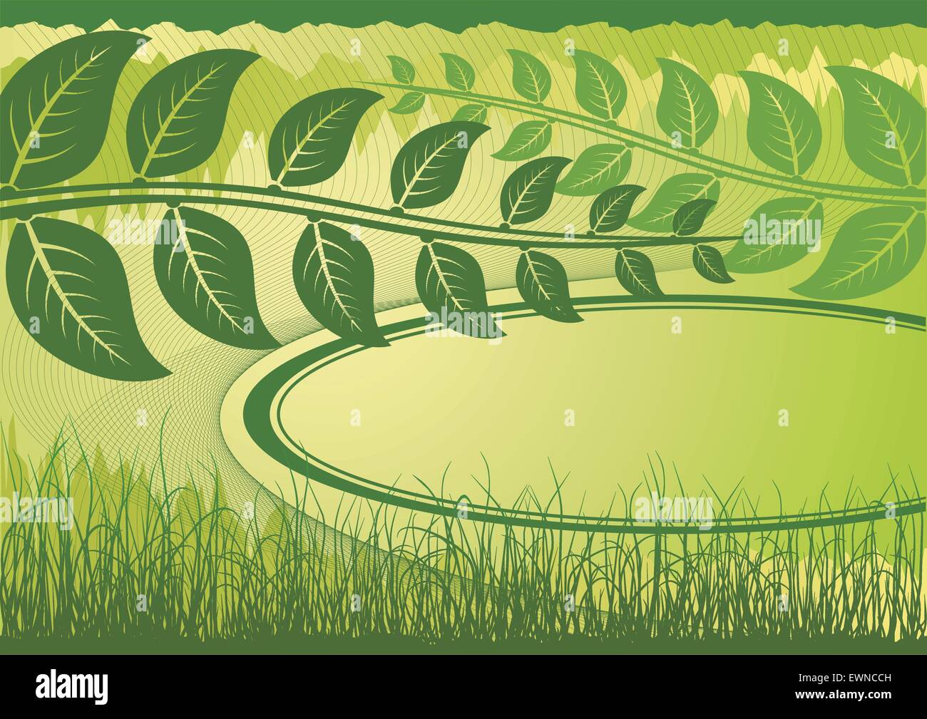 Green summer background with grass and place for text Stock Vector ...