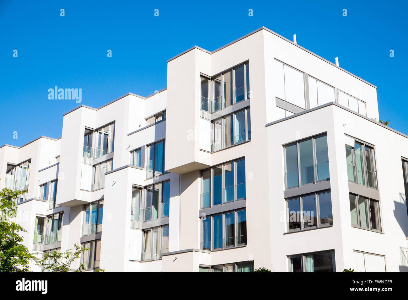 White modern apartment house seen in Berlin Stock Photo - Alamy