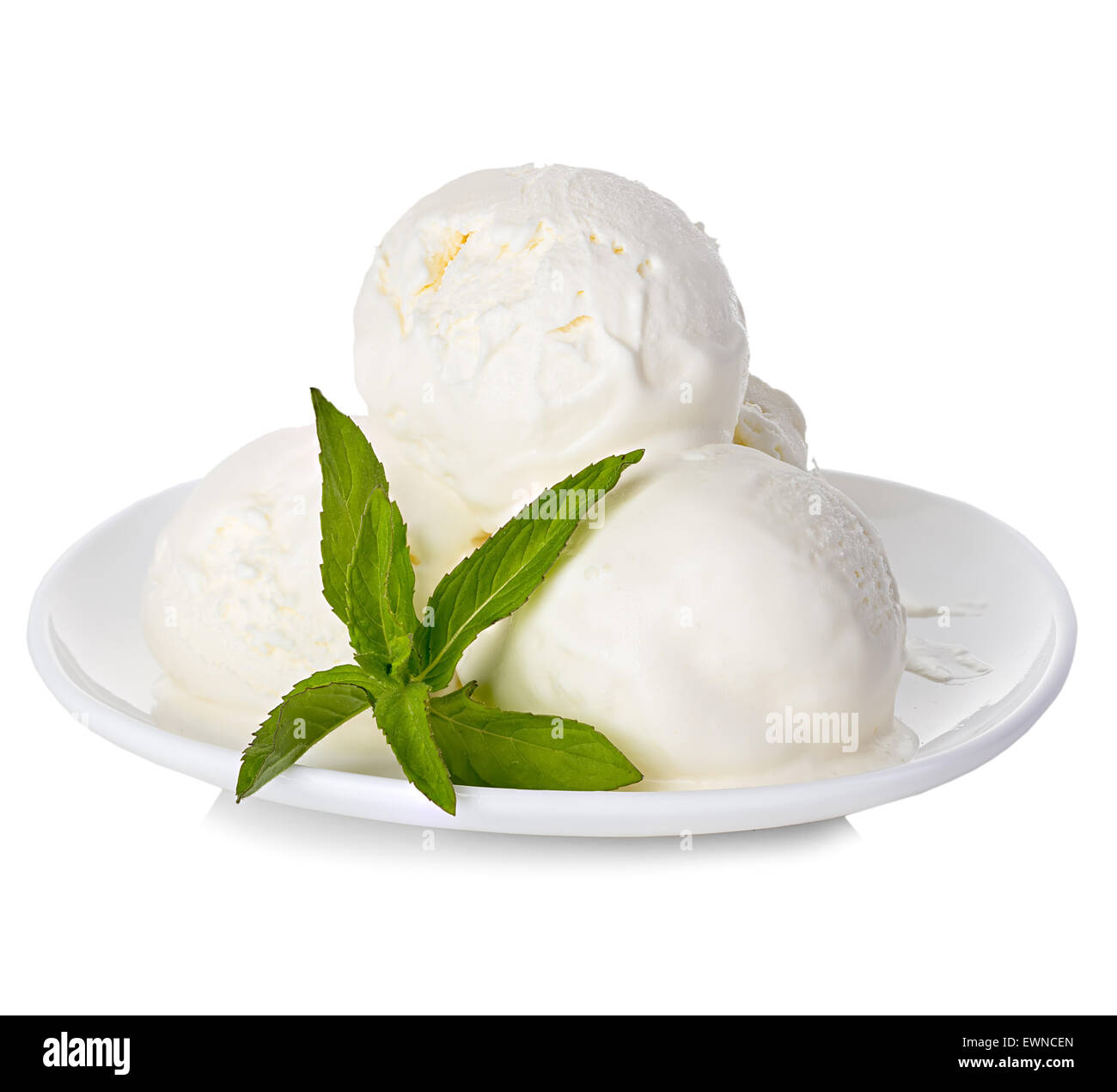 Ice cream with mint isolated Stock Photo