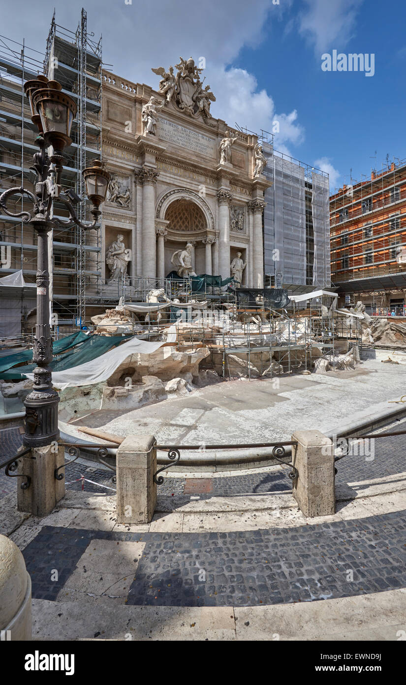 The Trevi Fountain (Italian: Fontana di Trevi) is a fountain in the Trevi district in Rome, Italy Stock Photo