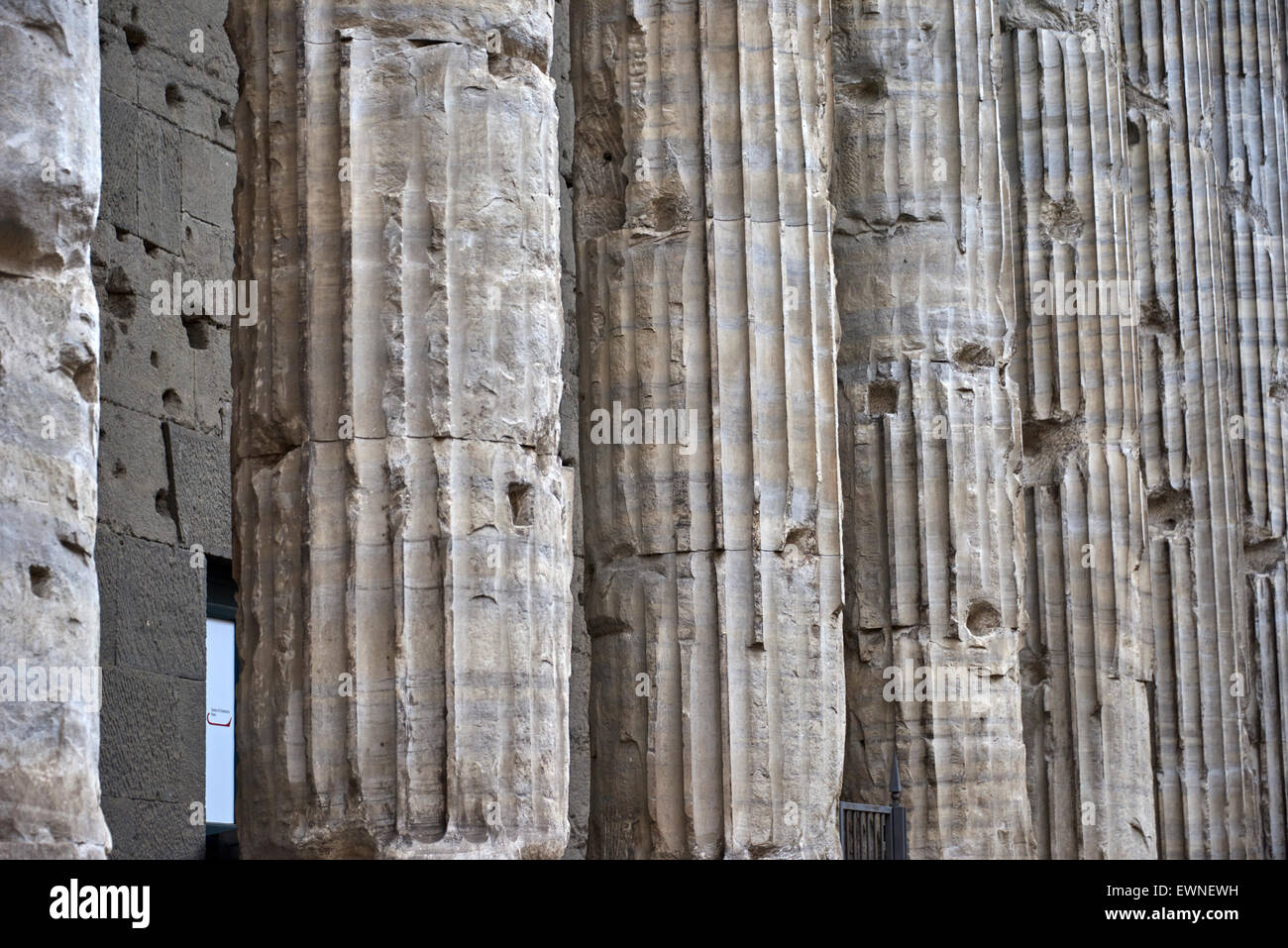 The Temple of Hadrian (or Hadrianeum or Hadrian) is a Roman temple, which is located in Rome, in Piazza di Pietra Stock Photo