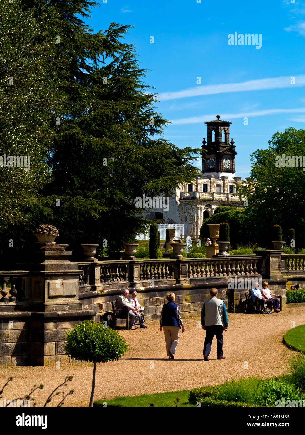 View looking across the Italian Garden at Trentham Gardens near Stoke